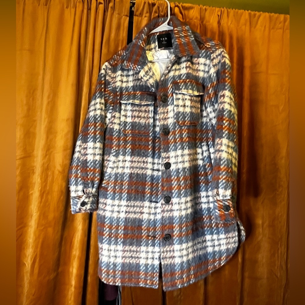 SEB by Sebby Wool Plaid Coat S